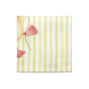 personalized yellow stripe duckling birthday plate cloth napkin