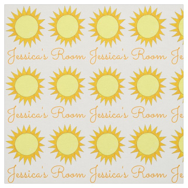 Personalized Yellow Sun Sunny Summer Sunshine Fabric (Swatch)