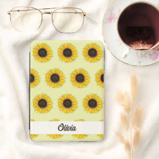 Personalized Yellow Sunflower Floral Design Kindle Cover