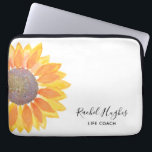 Personalized Yellow Sunflower Life Coach Laptop Sleeve<br><div class="desc">This unique Lap Top Sleeve is decorated with a watercolor yellow sunflower. Easily customizable with your name and occupation. Use the Customize Further option to change the text size, style or color if you wish. Because we create our own artwork you won't find this exact image from other designers. Original...</div>