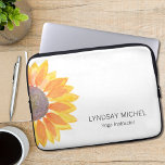 Personalized Yellow Sunflower Life Coach Laptop Sleeve<br><div class="desc">This unique Lap Top Sleeve is decorated with a watercolor yellow sunflower. Easily customizable with your name and occupation. Use the Customize Further option to change the text size, style or color if you wish. Because we create our own artwork you won't find this exact image from other designers. Original...</div>