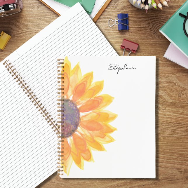 Personalized Yellow Sunflower Notebook (Creator Uploaded)
