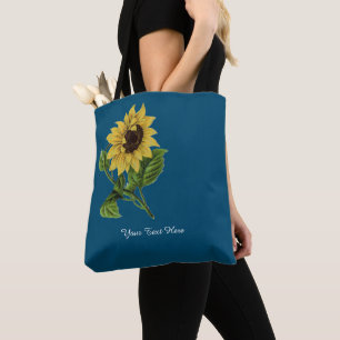 Personalized Yellow Sunflower Tote Bag