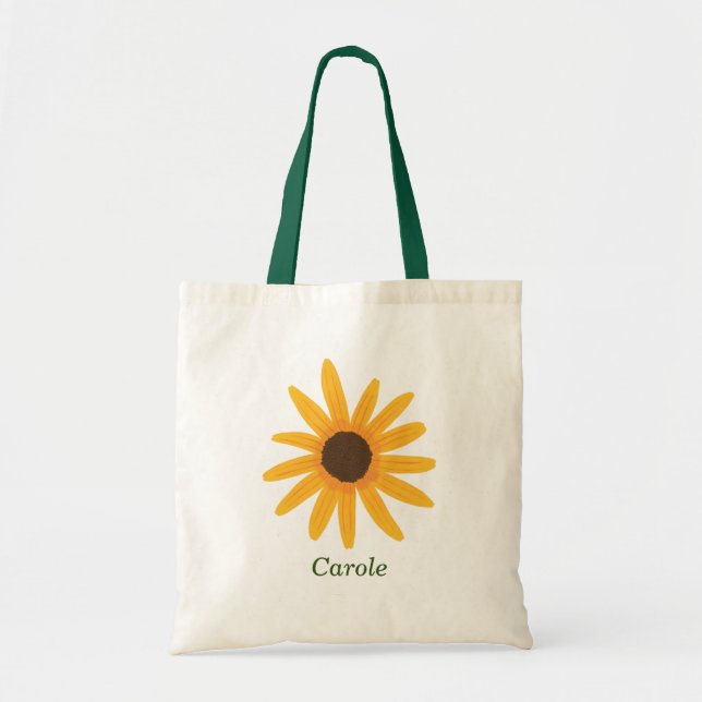 Personalized Yellow Sunflower Tote Bag (Front)