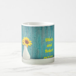 Personalized yellow sunflowers coffee mug