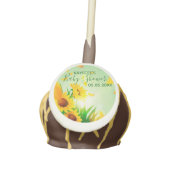Personalized Yellow Sunflowers Floral Baby Shower Cake Pops (Front)