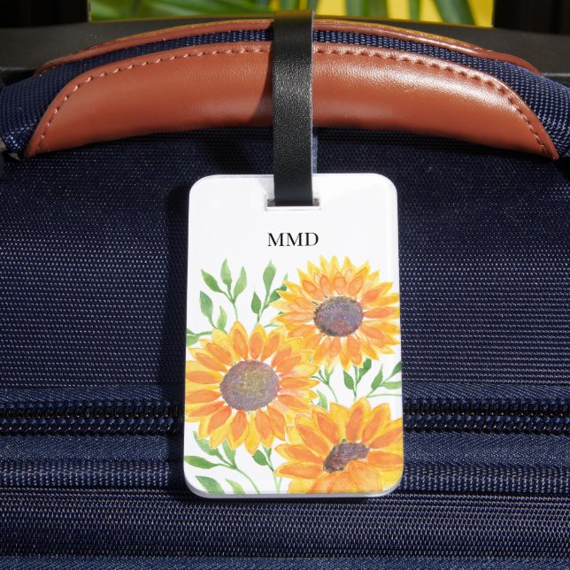 Personalized Yellow Sunflowers  Luggage Tag (Back Insitu 4)