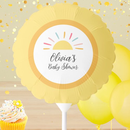 Personalized Yellow Sunshine Baby Shower Balloon