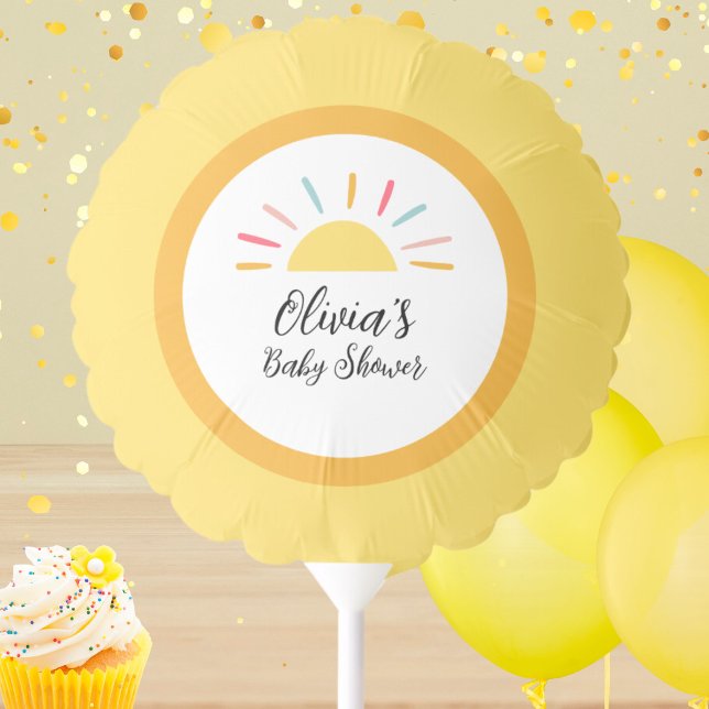Personalized Yellow Sunshine Baby Shower Balloon (Creator Uploaded)