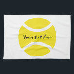 Personalized yellow tennis ball kitchen towel<br><div class="desc">Personalized yellow tennis ball kitchen towel. Yellow tennis ball gifts for tennis players,  coach and fans. Add your own text like a funny slogan,  quote,  joke,  saying or name.</div>