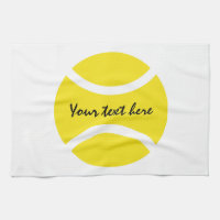 Personalized yellow tennis ball kitchen towel