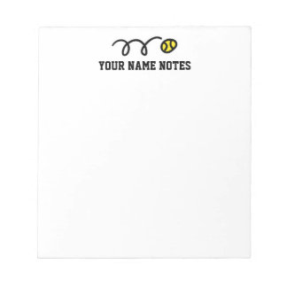 Personalized yellow tennis ball notepad