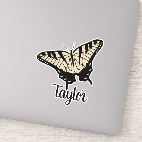 Personalized Yellow Tiger Swallowtail Butterfly Sticker