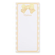 Personalized Yellow Watercolor Bow Stripes