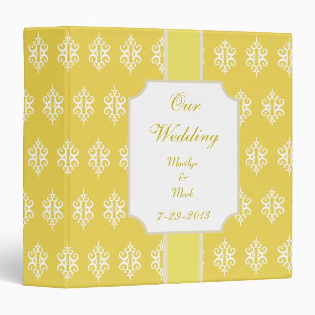 Personalized Yellow Wedding Binder (Front/Spine)