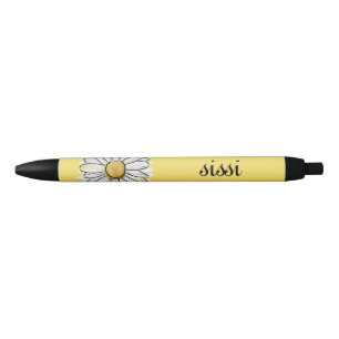 Personalized Yellow & White Daisy Pen