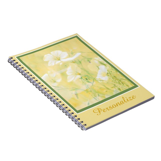 Personalized Yellow wildflowers Notebook (Right Side)