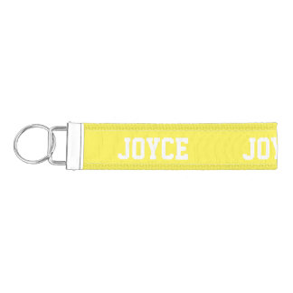 Personalized yellow wrist keychain