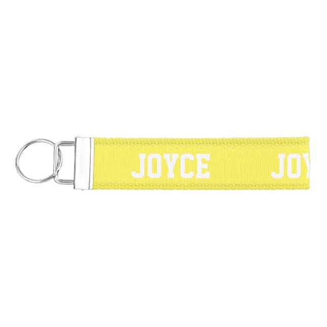 Personalized yellow wrist keychain (Keys on Left)