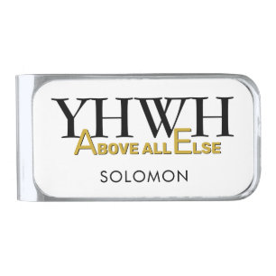 Personalized YHWH YAHWEH Above All Else Christian Silver Finish Money Clip