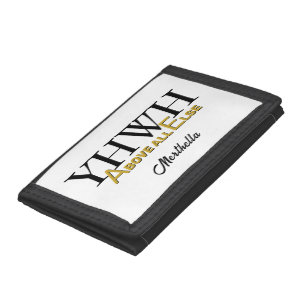 Personalized YHWH YAHWEH Above All Else Christian Tri-fold Wallet