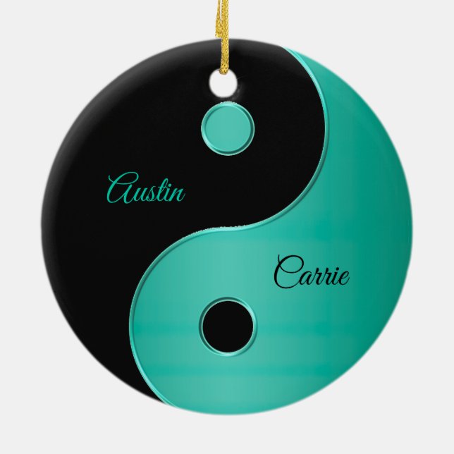 Personalized Yin-Yang Holiday Christmas Ornament (Back)