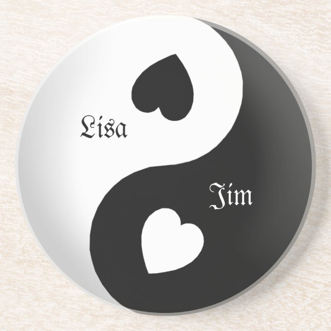 Personalized Yin Yang Love Coaster (Front)