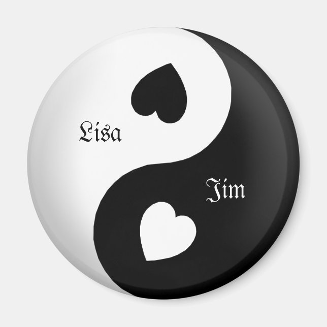 Personalized Yin Yang Love Magnet (Front)