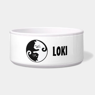 Personalized Ying Yang Cat Bowl