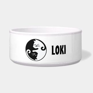 Personalized Ying Yang Cat Bowl