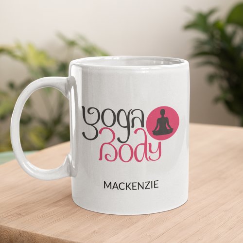 Personalized Yoga Body With Yoga Pose Graphic Coffee Mug