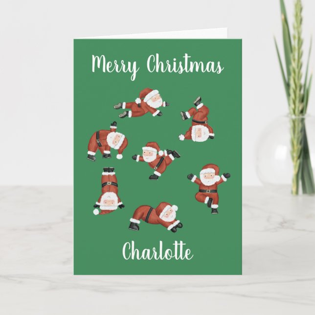 Personalized yoga Christmas  Card (Front)