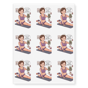 Personalized Yoga Custom Face & Motivational text Temporary Tattoos