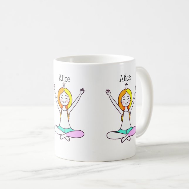 Personalized Yoga Girl Coffee Mug (Front Right)