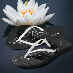 Personalized Yoga Instructor Black Flip Flops