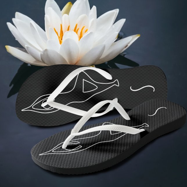 Personalized Yoga Instructor Black Flip Flops (Creator Uploaded)