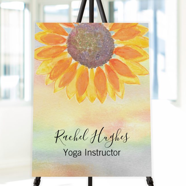 Personalized Yoga Instructor Sunflower Foam Board (Creator Uploaded)