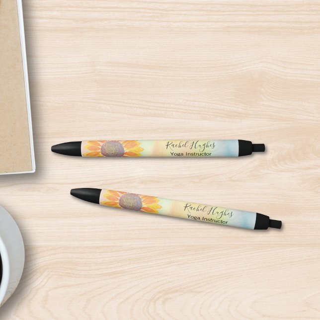 Personalized Yoga Instructor Sunflower Pen (Creator Uploaded)