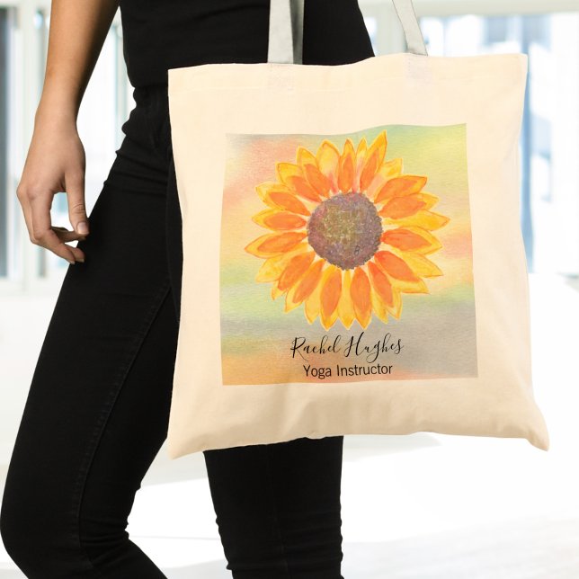 Personalized Yoga Instructor Sunflower Tote Bag (Creator Uploaded)
