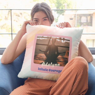 Personalized Yoga Lover Teacher Mom Women Gift Throw Pillow