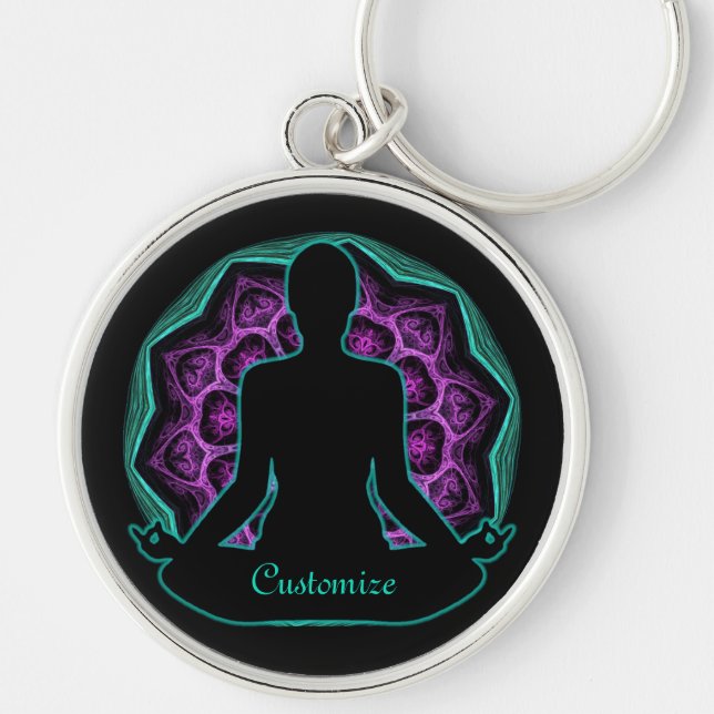 Personalized Yoga Mandala Keychain (Front)