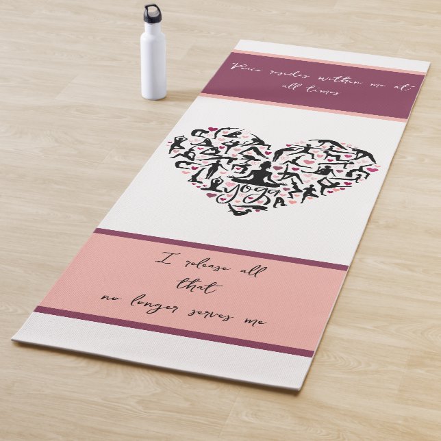 Personalized Yoga Matte with heart & text Yoga Mat (In Situ)