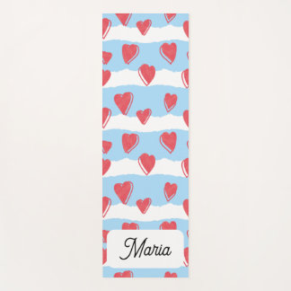 Personalized yoga mattress with hearts mat