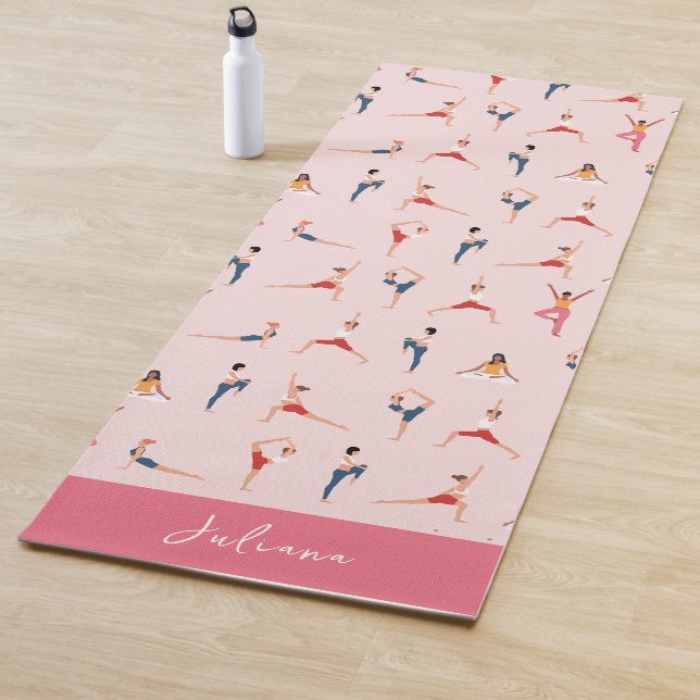 Personalized Yoga Poses Pink Yoga Mat (In Situ)