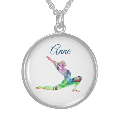 Personalized yoga sterling silver necklace