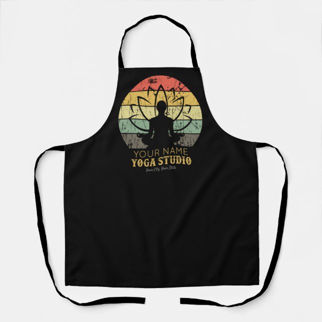 Personalized Yoga Studio Fitness Instructor Guru Apron (Front)