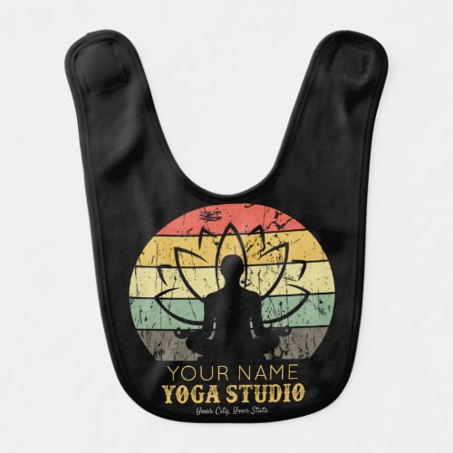 Personalized Yoga Studio Fitness Instructor Guru  Baby Bib
