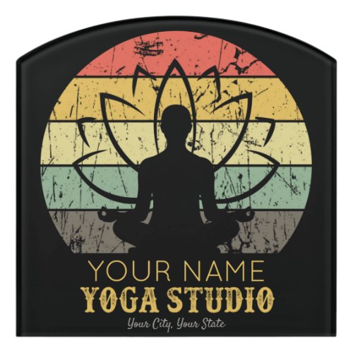 Personalized Yoga Studio Fitness Instructor Guru Door Sign