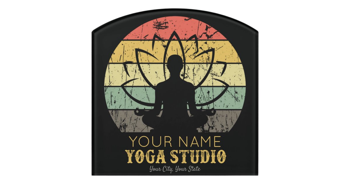 Personalized Yoga Studio Fitness Instructor Guru Door Sign | Zazzle