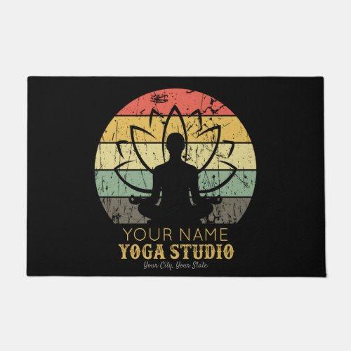 Personalized Yoga Studio Fitness Instructor Guru  Doormat